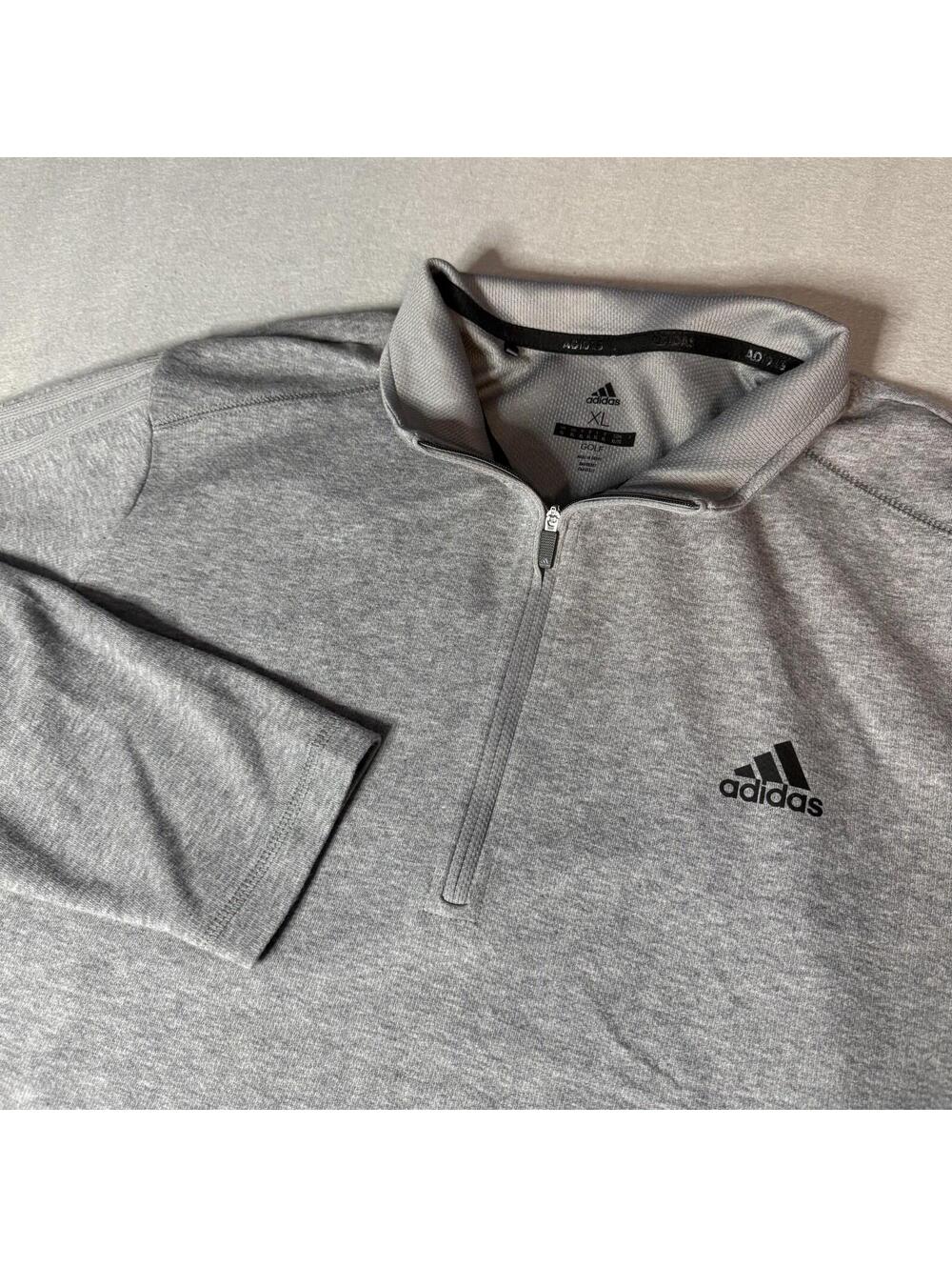 Adidas Pullover Mens XL Gray Quarter Zip Pullover Sweater Golf Training